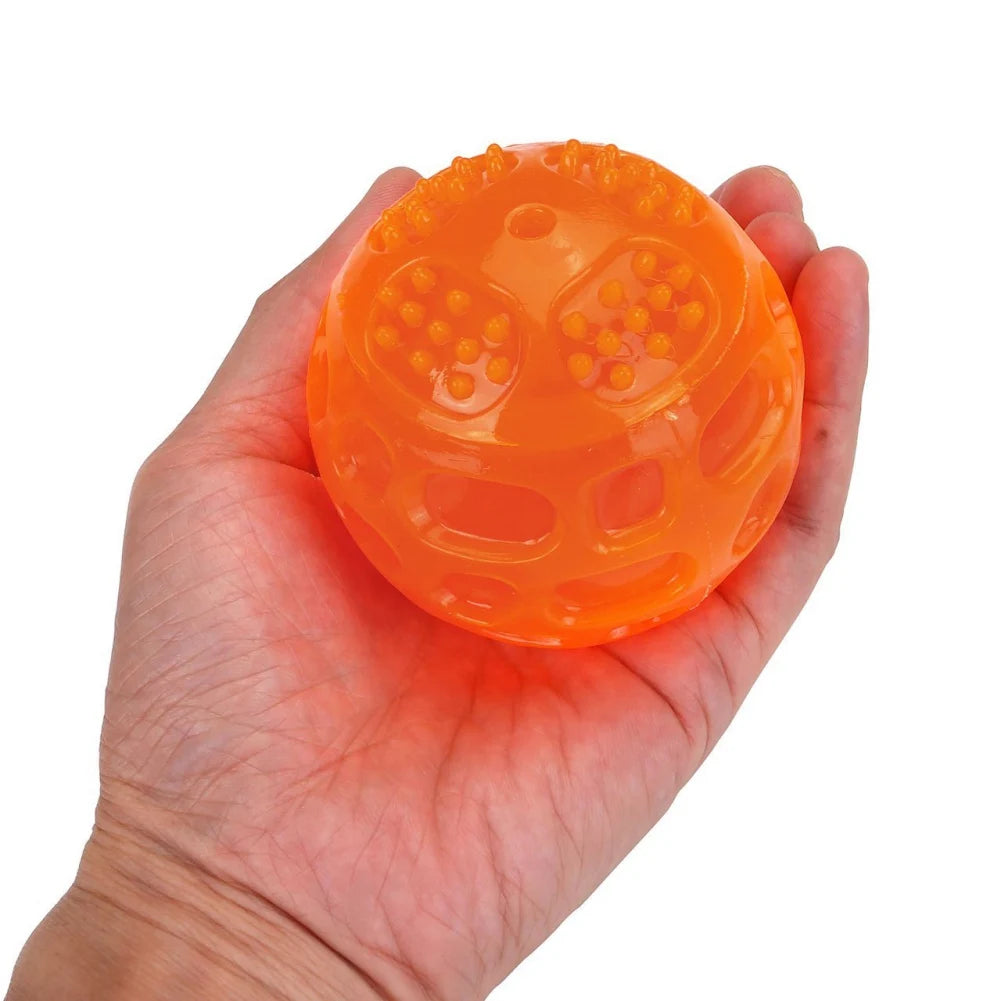 Pet Teething Sound Toy Bite Resistant Rubber Ball Cat Dog Interactive Toy Tooth Cleaning Ball Pet Tooth Care Accessories