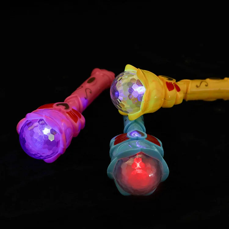 Glowing Girl Princess Magic Wand Toy LED Night Light Magic Wand Glitter Glowing Stick For Girls Cosplay Party Props Kids Gifts