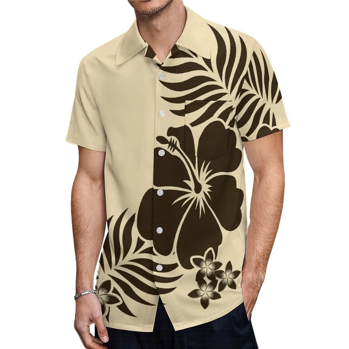 Summer Samoan Couple Suit Women'S Short-Sleeved Dress Party Fashion Fishtail Skirt And Men'S Shirt Polynesian Island Clothing