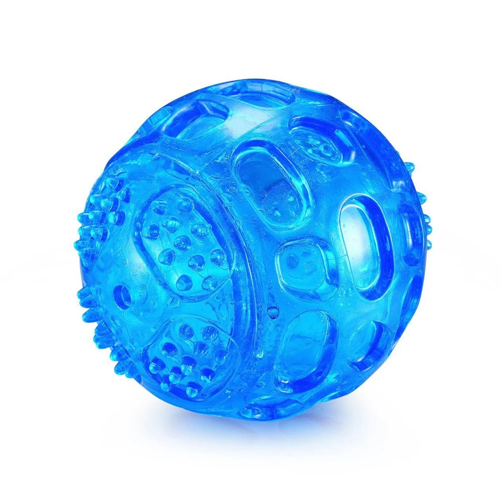 Pet Teething Sound Toy Bite Resistant Rubber Ball Cat Dog Interactive Toy Tooth Cleaning Ball Pet Tooth Care Accessories