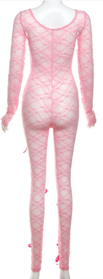 Lace Bow Jumpsuits