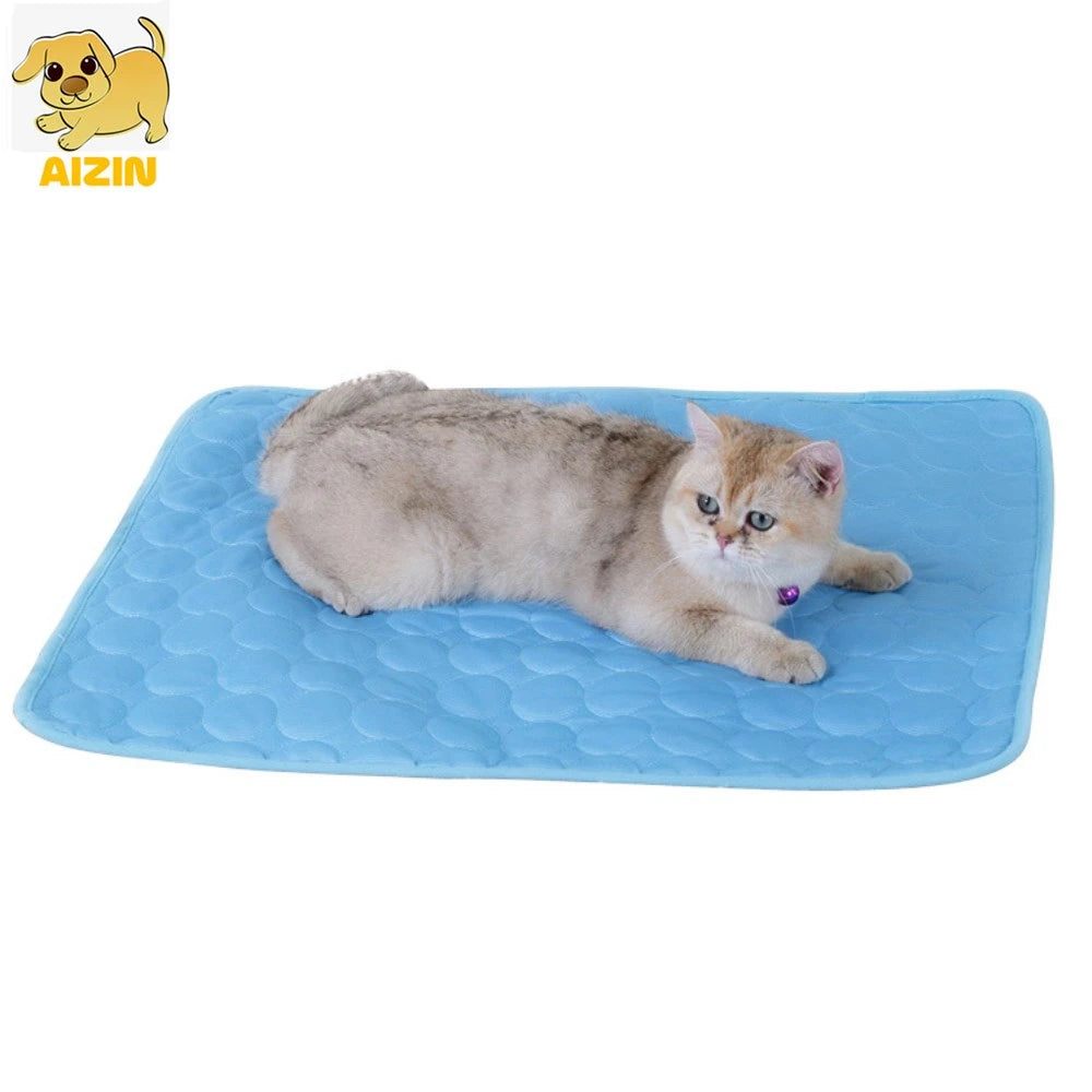 Soft Pet Cats Ice Mats Summer Use Breathable Comfortable And Cool Blankets Dog Sleepping Car Home Accessories Pet Products Drop