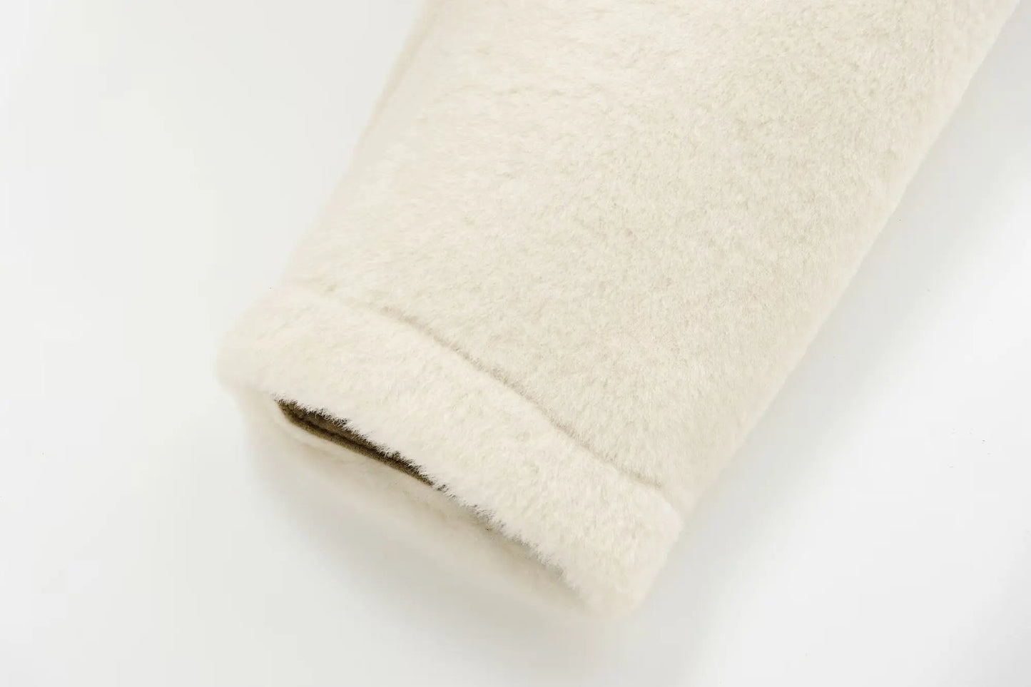 Women's New Fashion Rope Knot Decoration Double-sided Short Fleece Jacket Coat Retro O-Neck Long Sleeved Women's Coat Chic Top