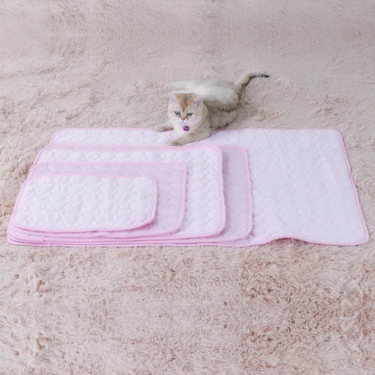 Soft Pet Cats Ice Mats Summer Use Breathable Comfortable And Cool Blankets Dog Sleepping Car Home Accessories Pet Products Drop