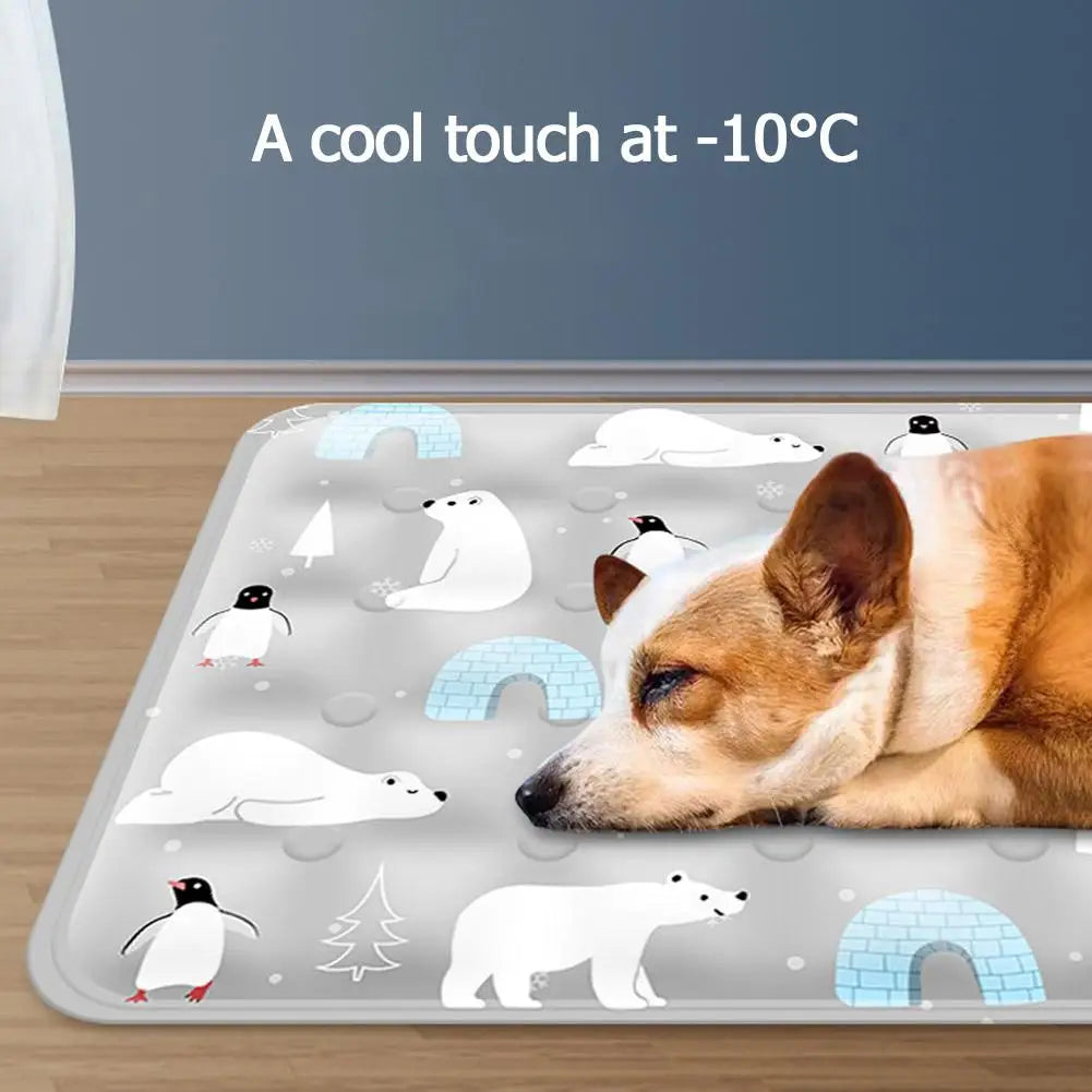 Summer Pet Cooling Pad Ice Crystal Gel Cool Down Cat Pad Collapsible Rectangle Pet Bed Comfy Resistance To Grasp Dog Accessories