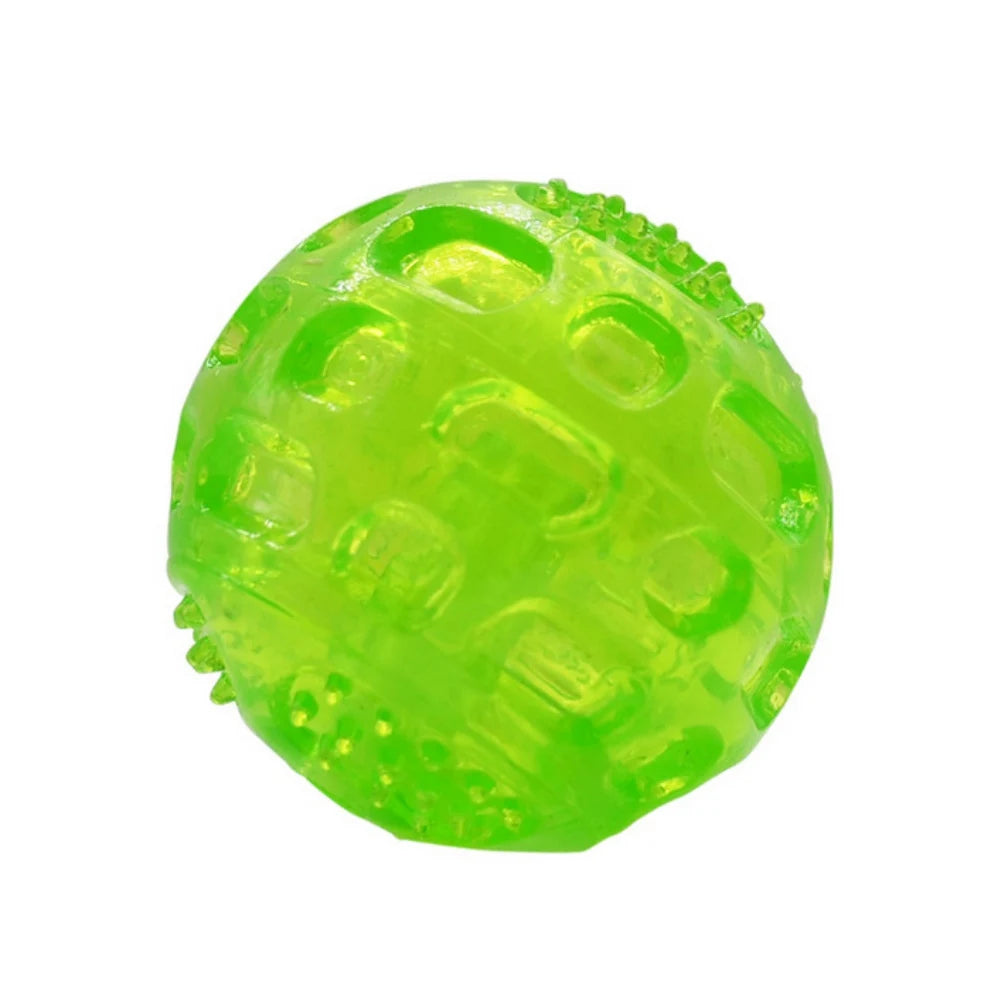 Pet Teething Sound Toy Bite Resistant Rubber Ball Cat Dog Interactive Toy Tooth Cleaning Ball Pet Tooth Care Accessories