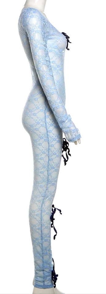 Lace Bow Jumpsuits