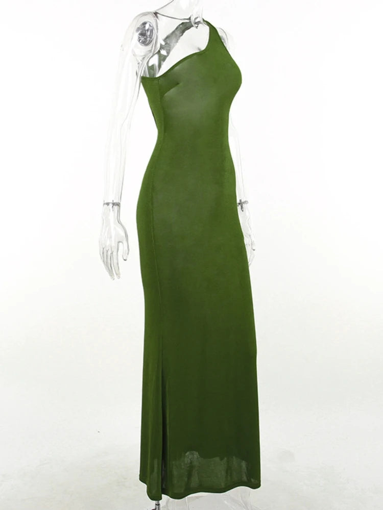 Summer Women Dress Casual&Sexy Inclined Shoulder Backless One Piece