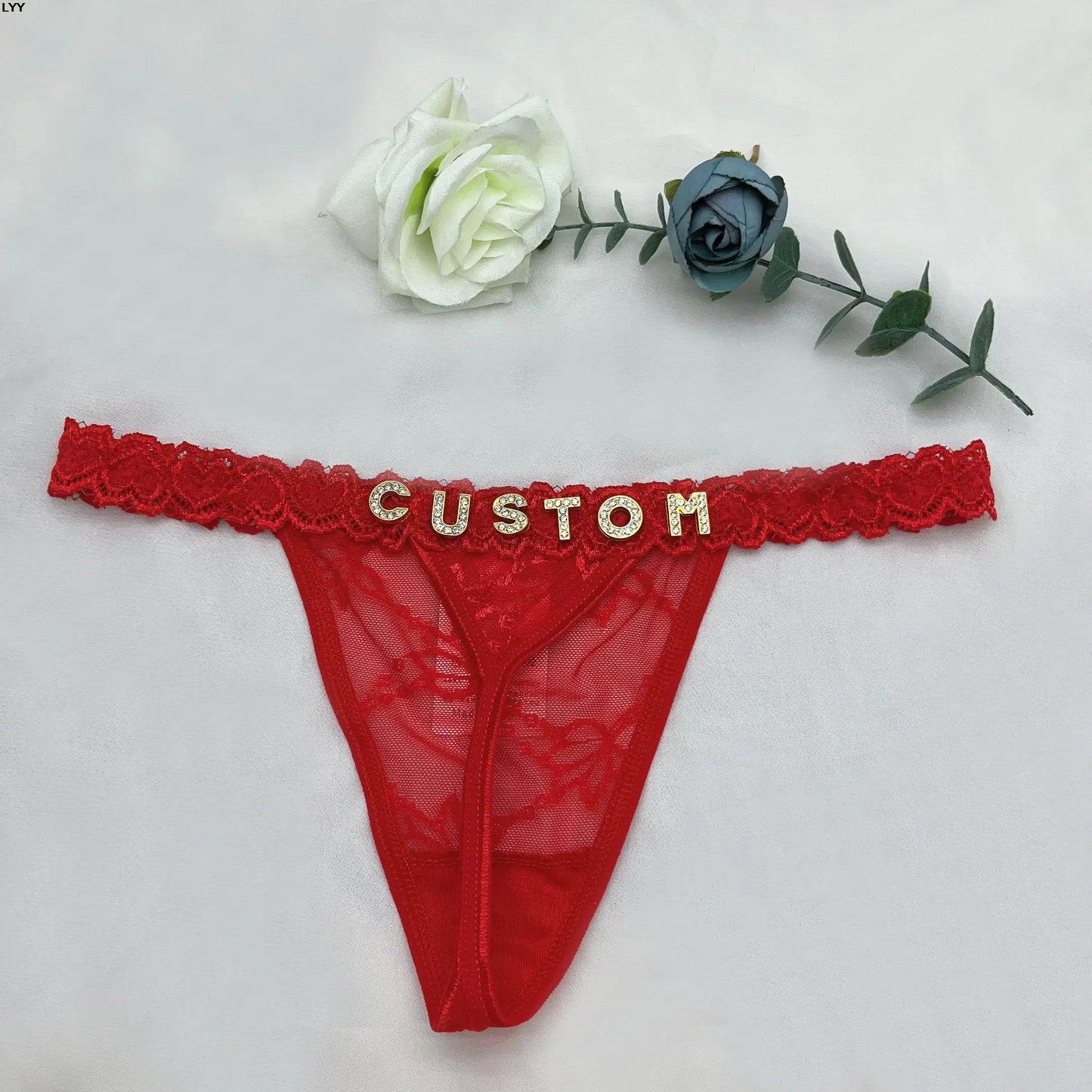Custom Thong Panties For Women Custom String Name Jewelry Sexy Lady Customized Gold Letter Bikini Personality Personalised Thong