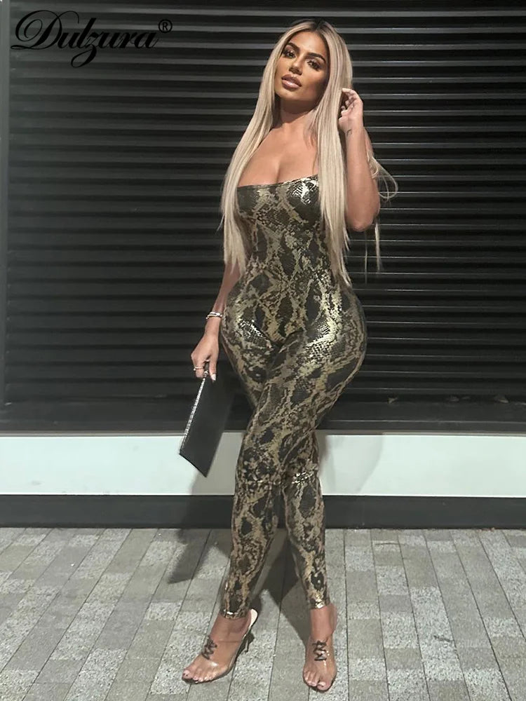 Jumpsuit Backless Cross Straps Sexy Shinning Vocation 2024 Spring Summer For Women'S Clothing Party Clubwear