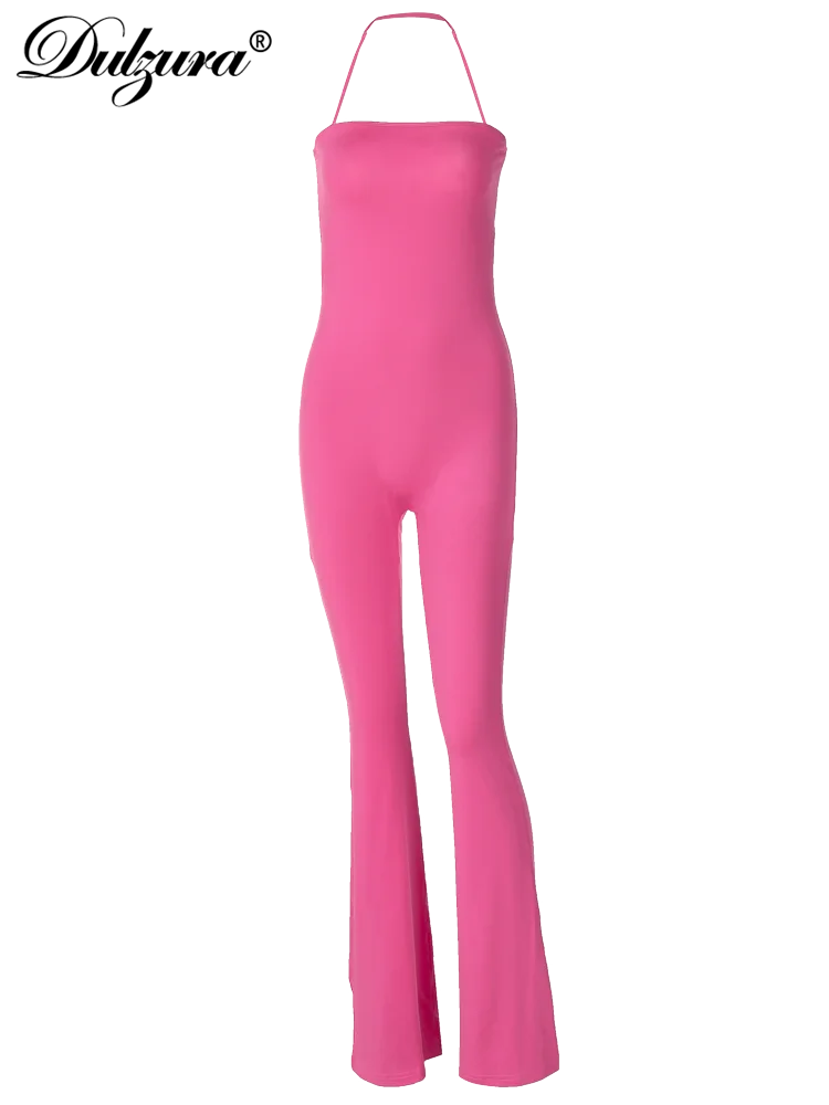 Halter Sleeveless Bell-Bottom Pants Jumpsuit