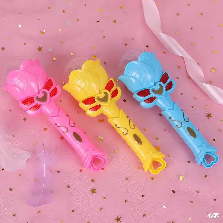 Glowing Girl Princess Magic Wand Toy LED Night Light Magic Wand Glitter Glowing Stick For Girls Cosplay Party Props Kids Gifts