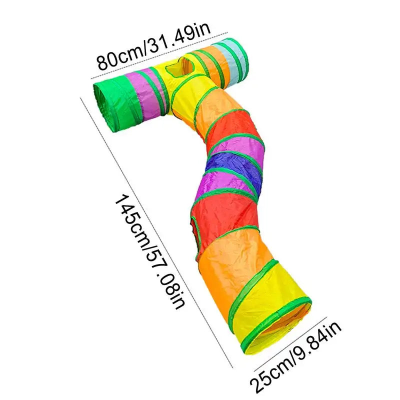 Cat Tunnel Outdoor Pet Cat Toy Channel T Shape Cat Track Toy Kitten Tunnel Small Animal Tunnel Portable Interactive Cat Toy