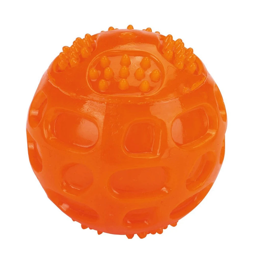 Pet Teething Sound Toy Bite Resistant Rubber Ball Cat Dog Interactive Toy Tooth Cleaning Ball Pet Tooth Care Accessories