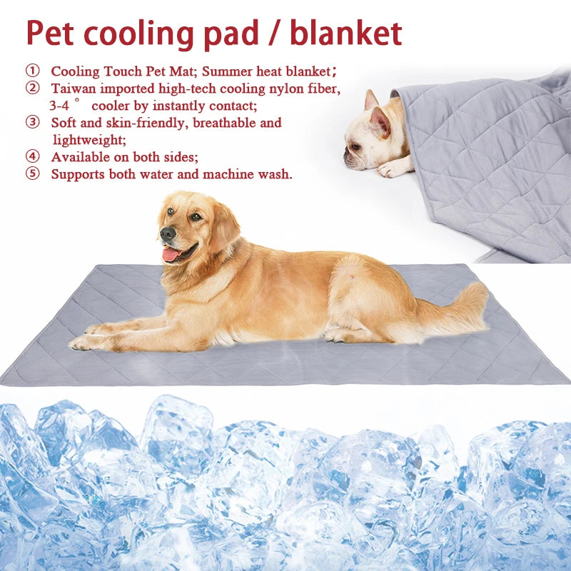 Pet Cooling Mat Pad Cushion Blanket Summer Heat Goods for Dogs Cat Cool Towels Bed Puppy Kitten Supplies Accessories Soft Carpet