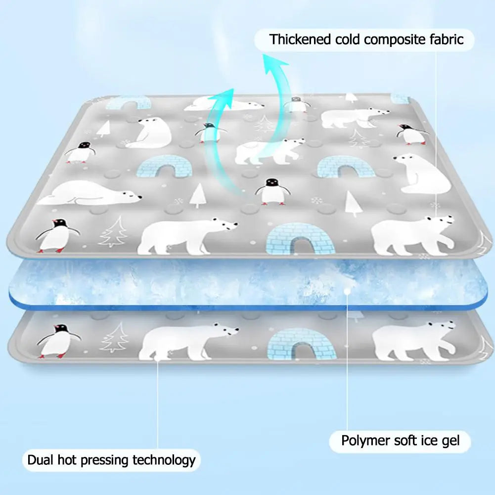 Summer Pet Cooling Pad Ice Crystal Gel Cool Down Cat Pad Collapsible Rectangle Pet Bed Comfy Resistance To Grasp Dog Accessories