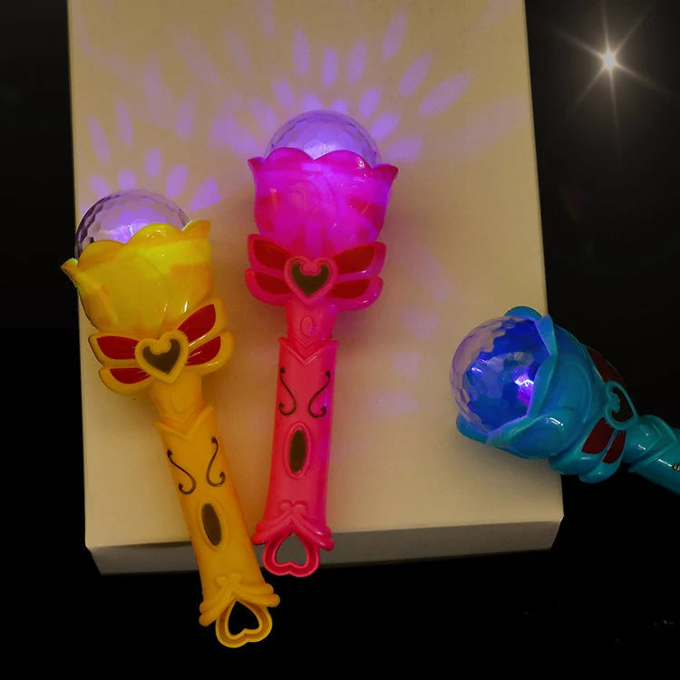 Glowing Girl Princess Magic Wand Toy LED Night Light Magic Wand Glitter Glowing Stick For Girls Cosplay Party Props Kids Gifts
