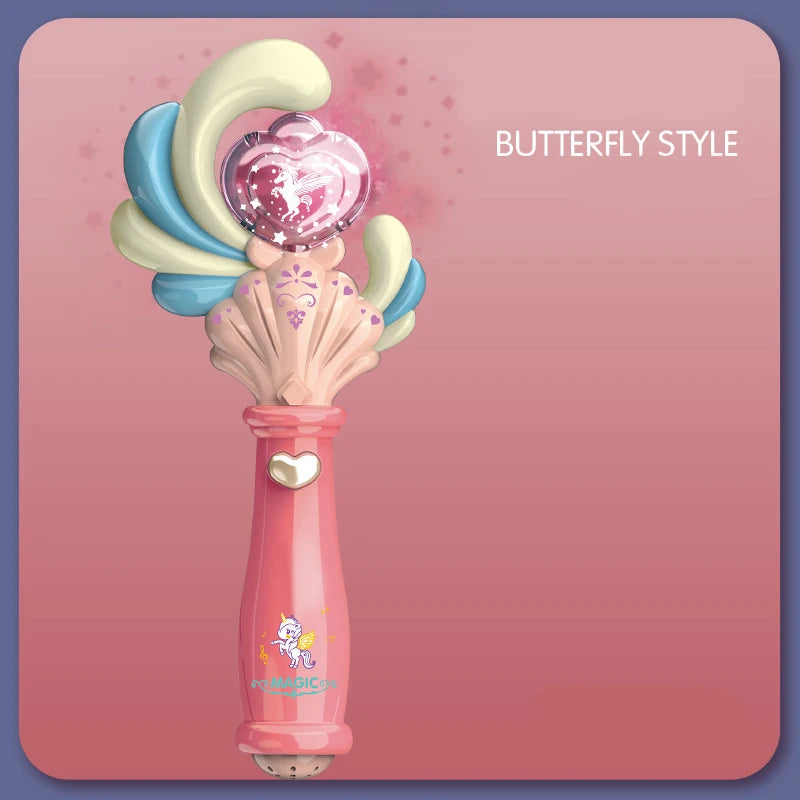 Girl Glow Fairy Magic Wand Toy Led Light Magic Wand With Music Flash Hair Wand Creative Girl Princess Cosplay Party Props Gift