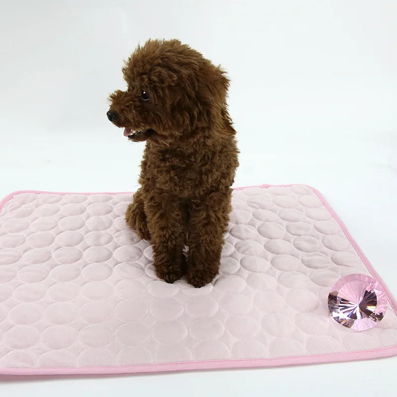 Soft Pet Cats Ice Mats Summer Use Breathable Comfortable And Cool Blankets Dog Sleepping Car Home Accessories Pet Products Drop