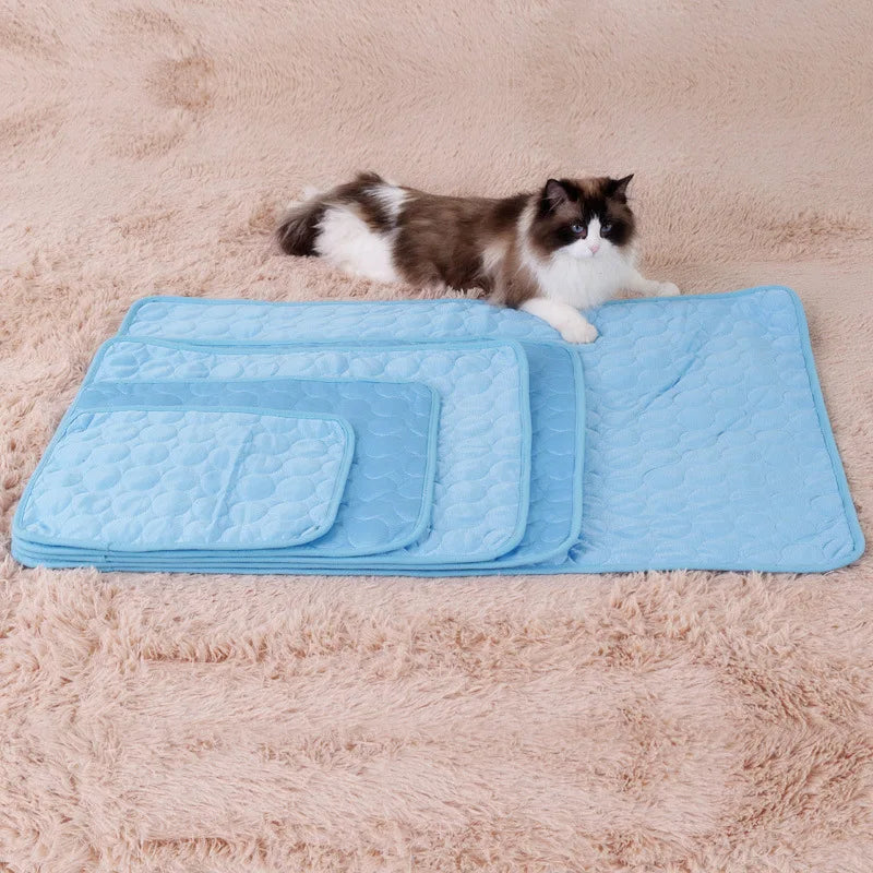 Soft Pet Cats Ice Mats Summer Use Breathable Comfortable And Cool Blankets Dog Sleepping Car Home Accessories Pet Products Drop