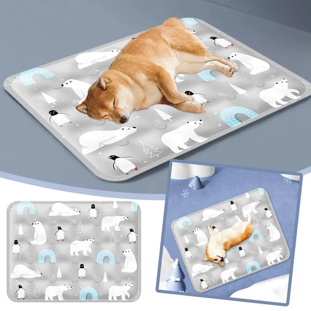 Summer Pet Cooling Pad Ice Crystal Gel Cool Down Cat Pad Collapsible Rectangle Pet Bed Comfy Resistance To Grasp Dog Accessories